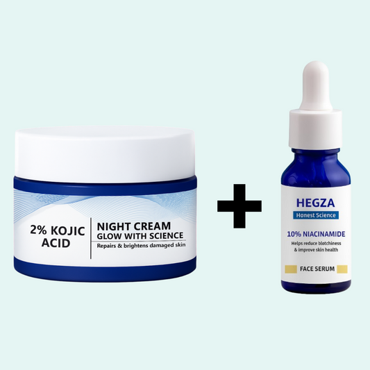 Kojic Acid Night Cream + Niacinamide Serum Combo – Dark Spot Removal & Brightening Skincare Set